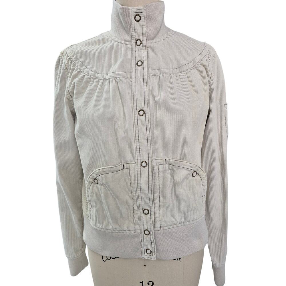 VTG 80s 90s Y2K Mossimo Wheat Corduroy Jacket Sz L 100% Cotton Cool Pockets